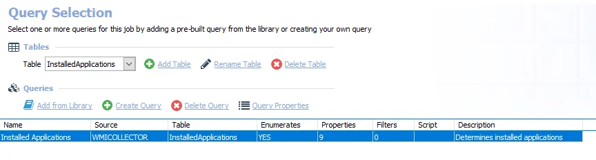 Queries for the SG_InstalledApplications Job