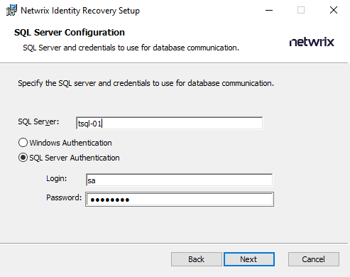 Installation SQL Server Configuration