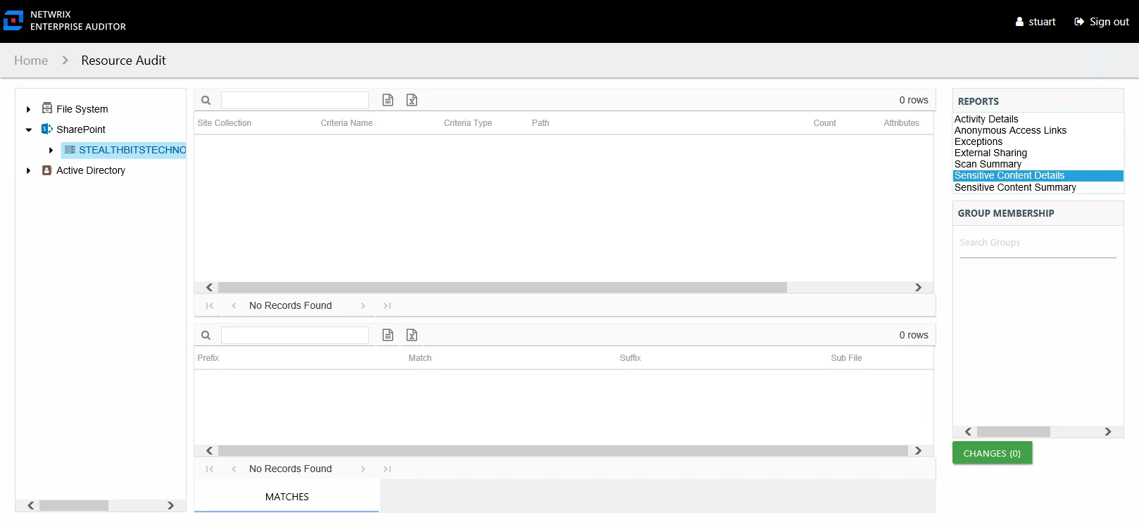 Sensitive Content Details report at the on-premise farm and online instance levels