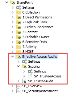 Effective Access Audits Job Group in the Jobs Tree