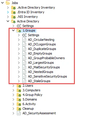 1.Groups Job Group in the Jobs Tree