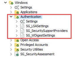 Authentication Job Group in the Jobs Tree