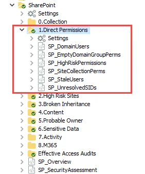 1.Direct Permissions Job Group in the Jobs Tree