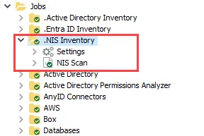 .NIS Inventory Solution in the Jobs Tree