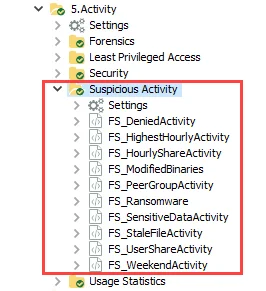 Suspicious Activity Job Group in the Jobs Tree