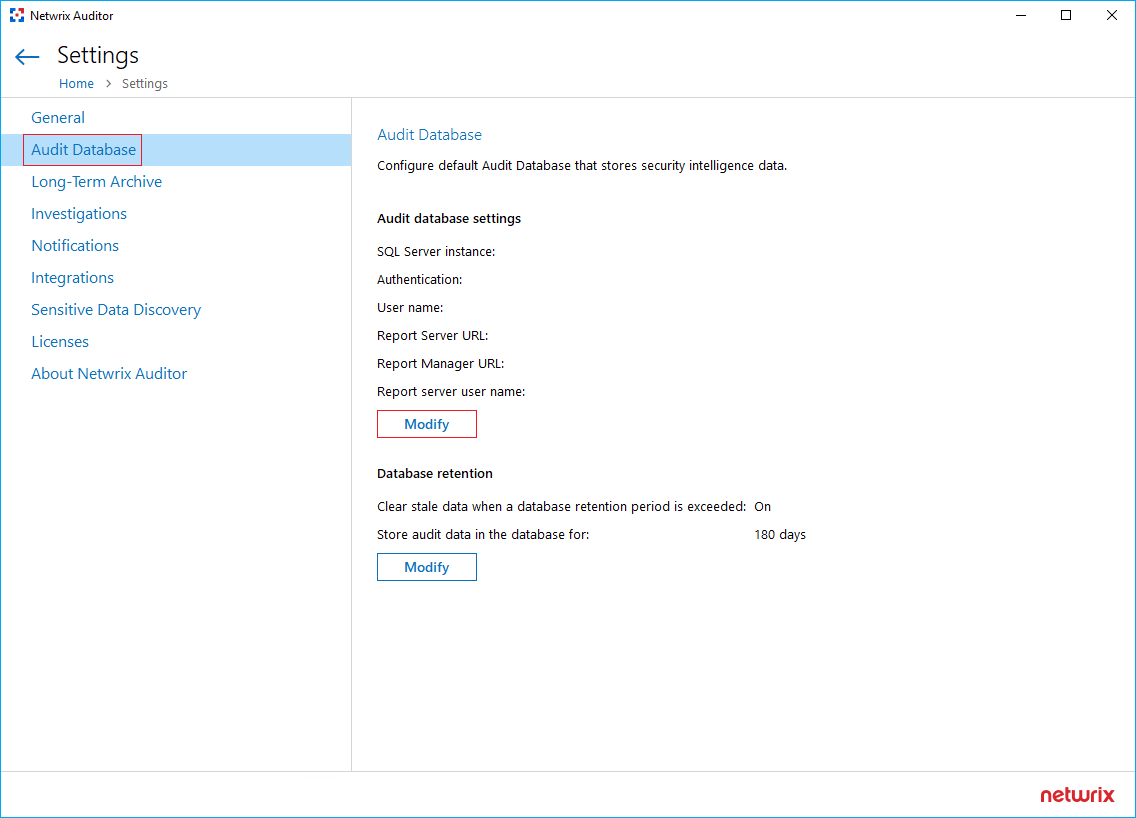 Audit Database Modify