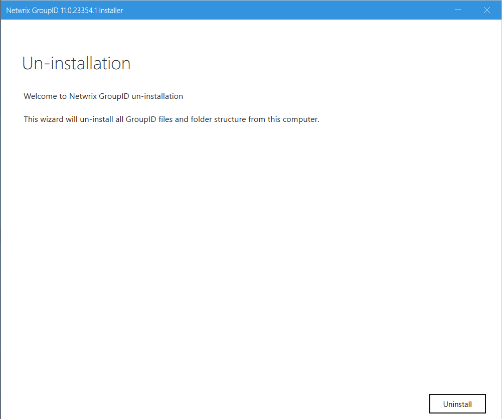 Directory Manager Installer main screen with Uninstall Directory Manager option