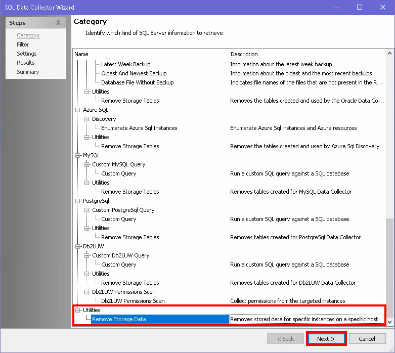 Category page with Utilities > Remove Storage Data option highlighted