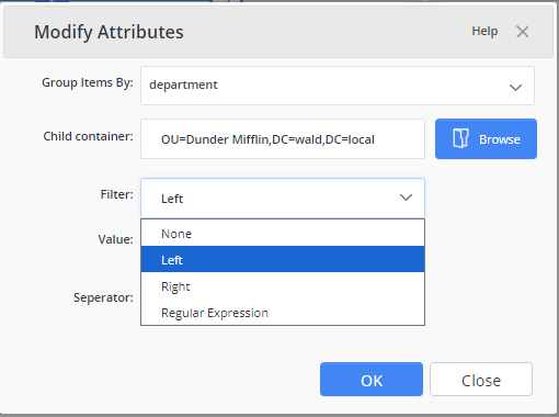Filter Options in Netwrix Directory Manager 11