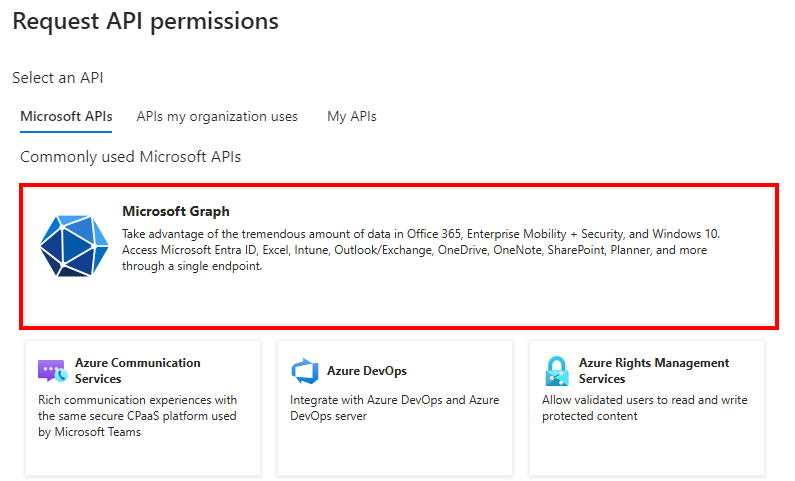 Request API permissions