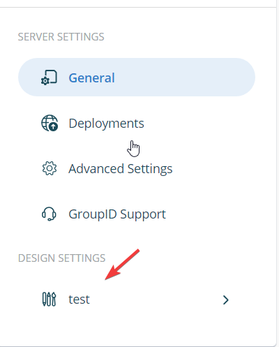 Design Settings section in Directory Manager Admin Center