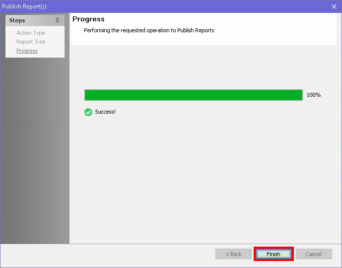 Finish publishing reports