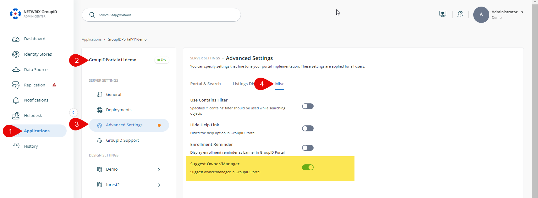 Suggest Owner/Manager setting in Directory Manager portal settings