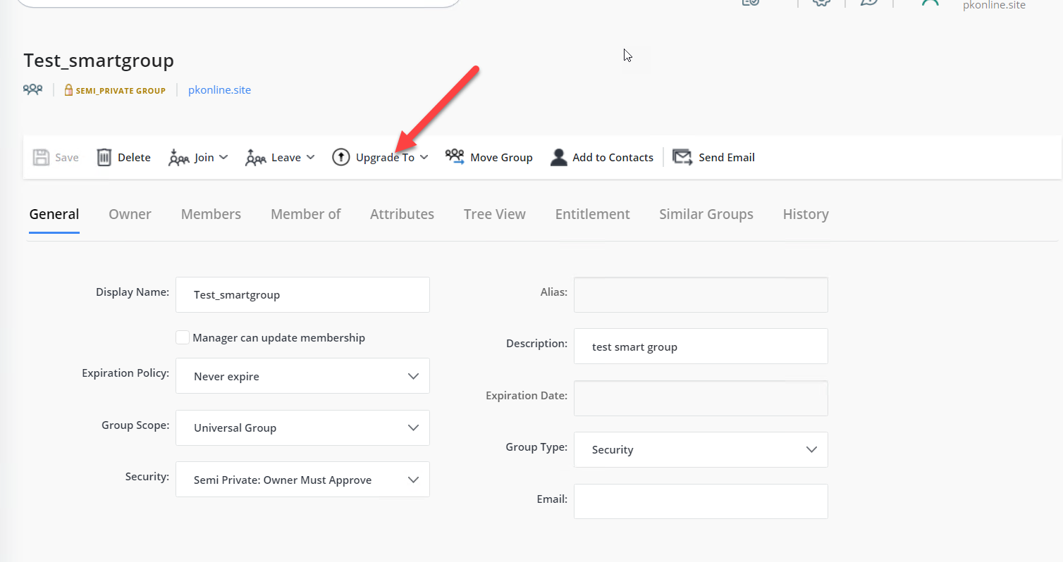 Upgrading a static group to a Smart Group in Directory Manager
