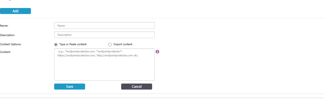 Deep Packet Inspection tab in Allowlists