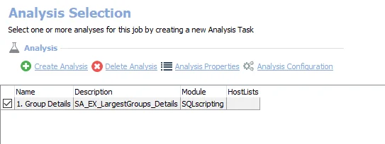 Analysis Tasks for the EX_LargestGroups Job