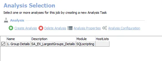Analysis Tasks for the EX_LargestGroups Job