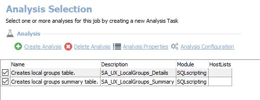Analysis Tasks for the UX_LocalGroups Job