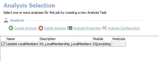 Analysis Tasks for the SG_LocalMembership Job