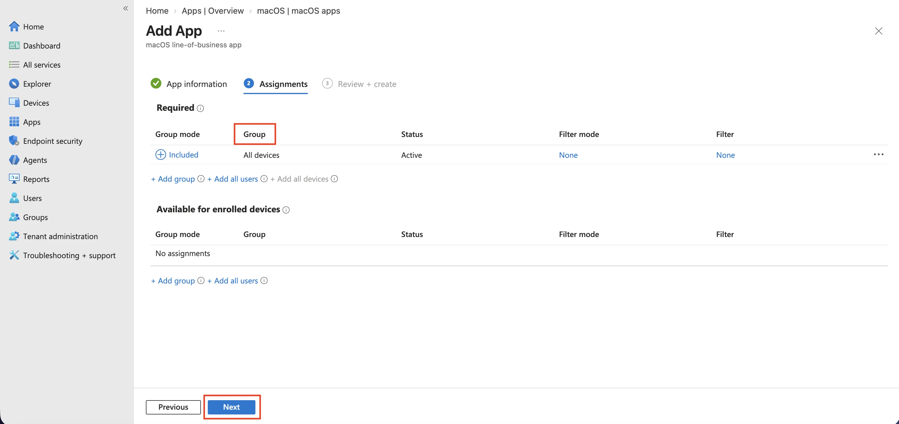 Selecting the group for which you want to deploy the Endpoint Protector client