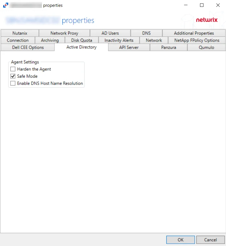 Agent Properties - Active Directory Tab