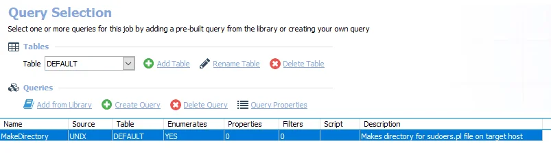 Queries for the UX_MakeDirectory Job