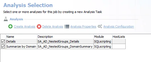Analysis Tasks for the AD_NestedGroups Job
