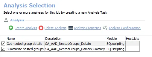 Analysis tasks for AAD_NestedGroups Job
