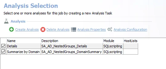 Analysis Tasks for the AD_NestedGroups Job