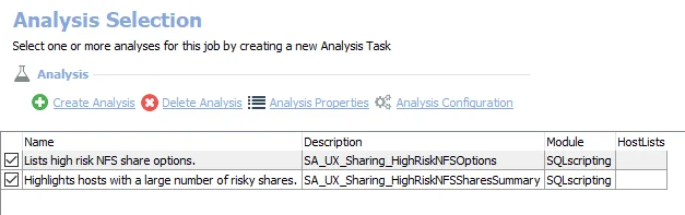 Analysis Tasks for the UX_NFS Job