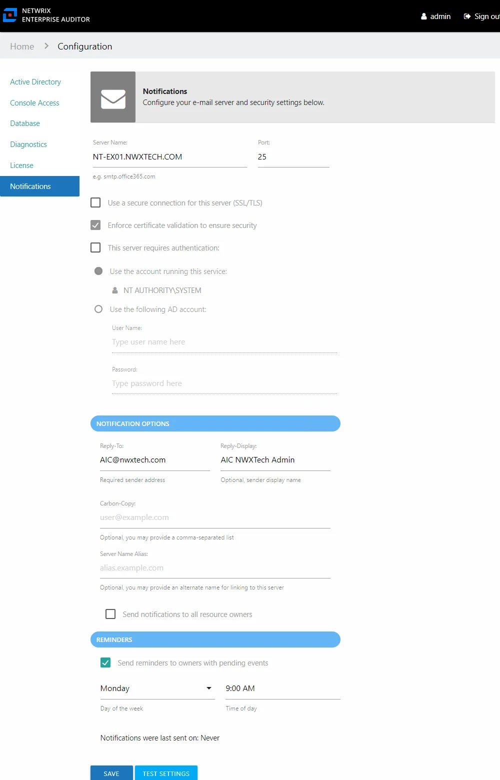 Notifications Page