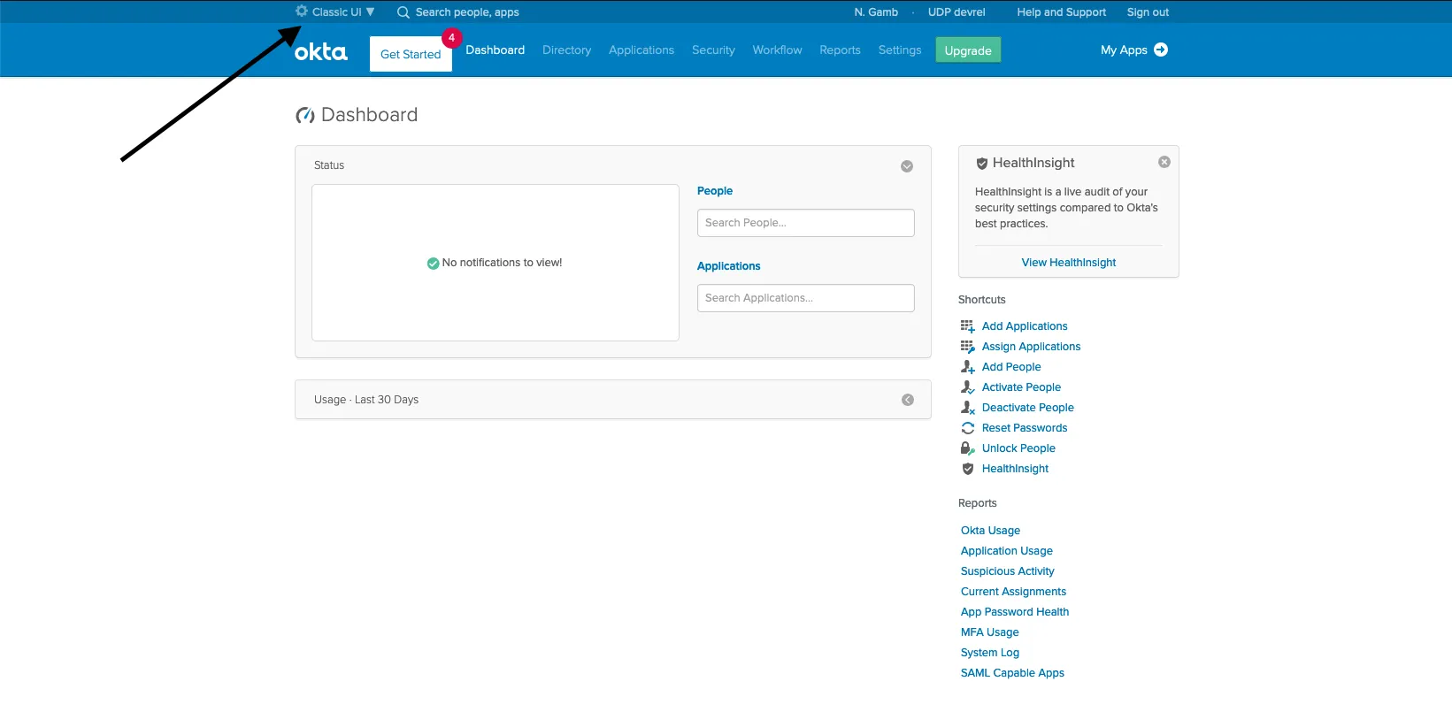 Okta Admin Portal