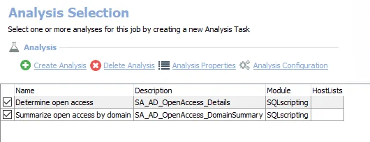 Analysis Tasks for the AD_OpenAccess Job