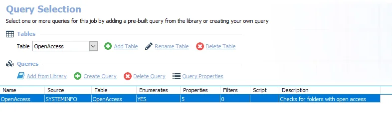 Queries for the SG_OpenFolders Job