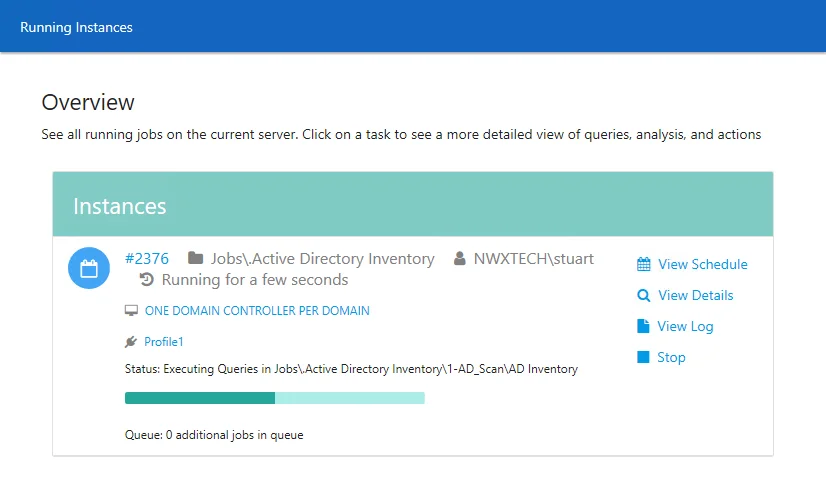 Overview page