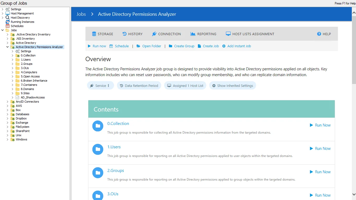 Active Directory Permissions Analyzer Solution Overview page