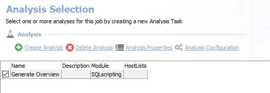 Analysis Tasks for the SP_Overview Job