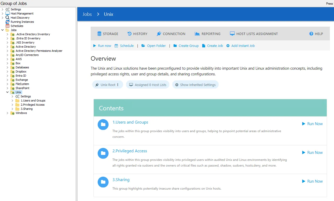 Unix Solution Overview page