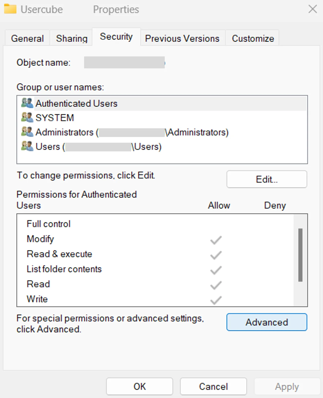 Working Directory Properties: Step 1