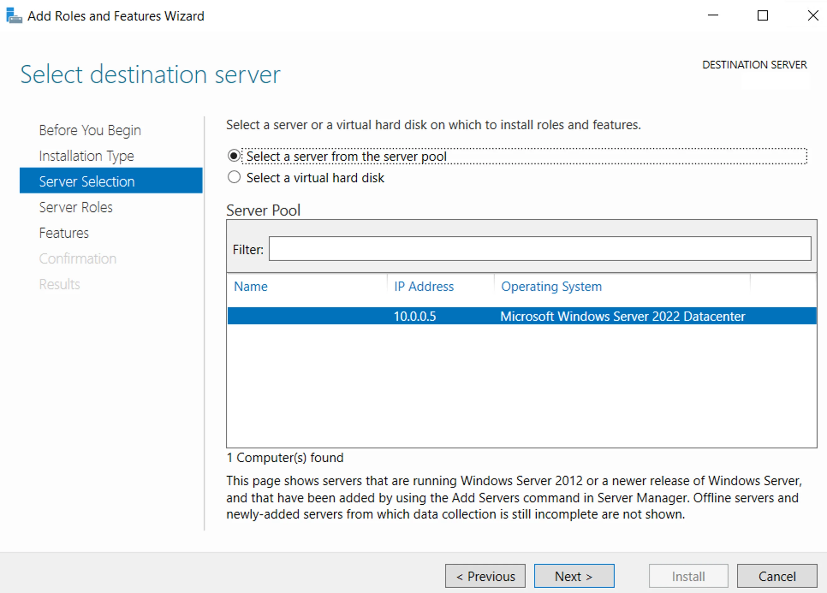 Server Manager: Step 3