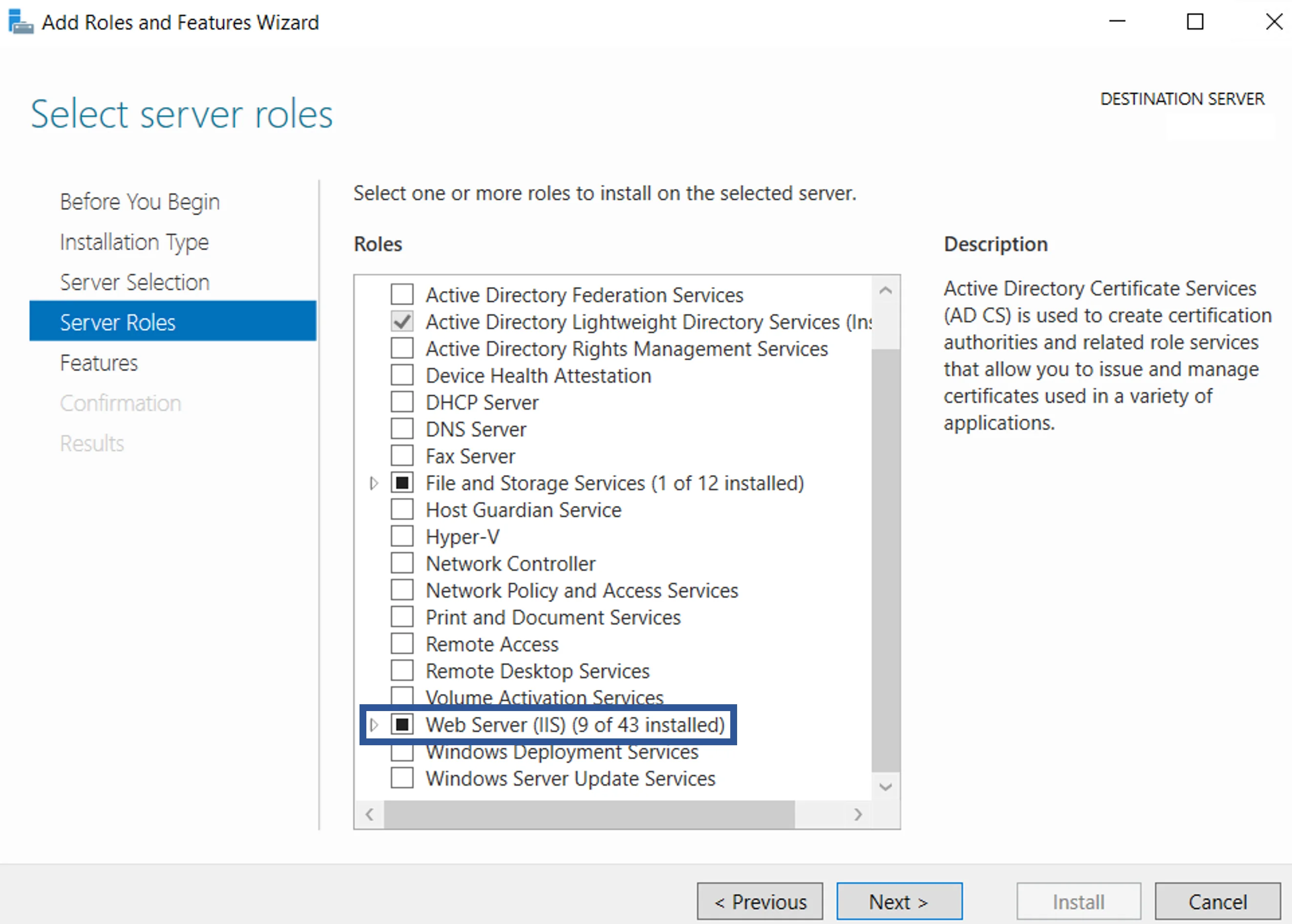 Server Manager: Step 4