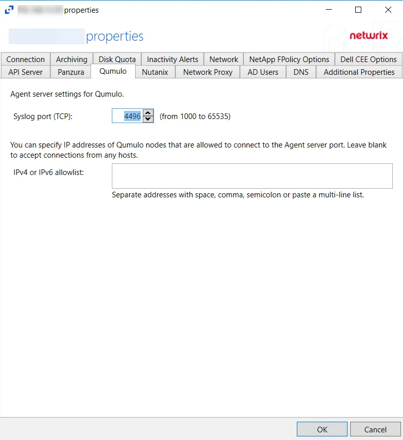 Agent Properties - Qumulo