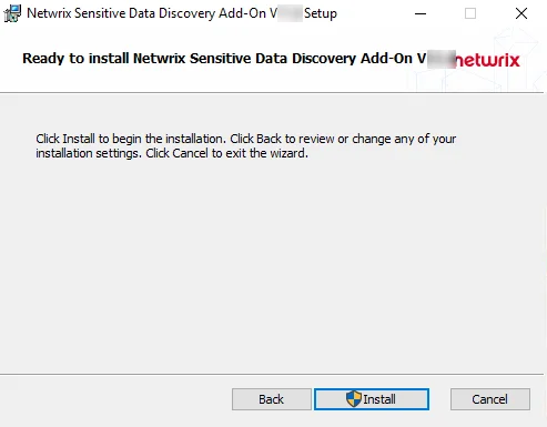 SDD Add-on Setup Wizard Ready to install page