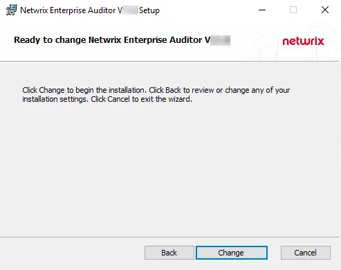 Setup Wizard Ready to change page