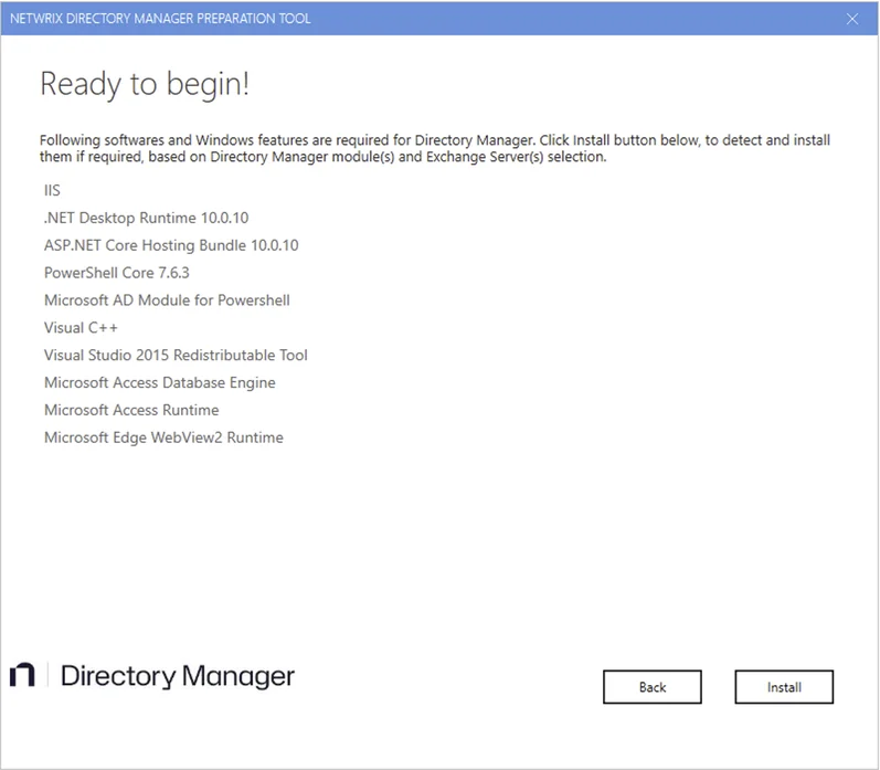 Ready to Begin page