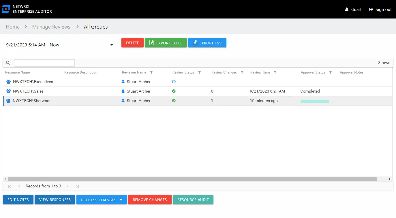 Resource Reviews interface showing the Review Details page