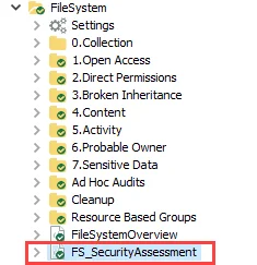 FS_SecurityAssessment Job in the Jobs Tree
