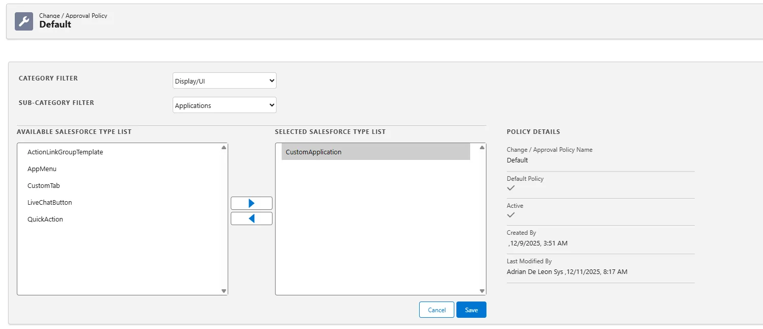 Select Change Level By SF Type
