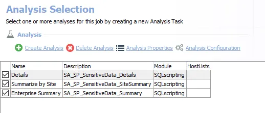 Analysis Tasks for the SP_SensitiveData Job