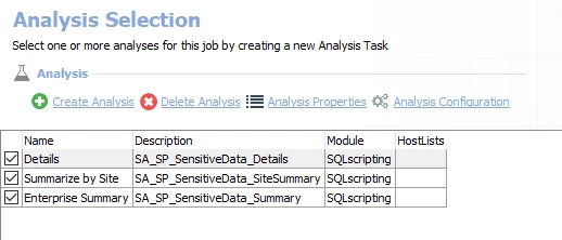 Analysis Tasks for the SP_SensitiveData Job